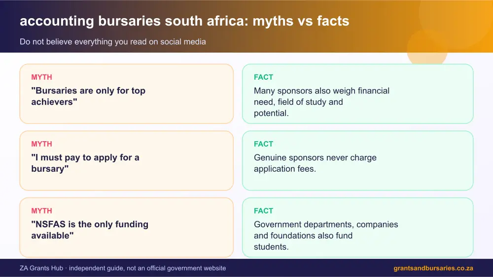 accounting bursaries south africa myths vs facts infographic – accounting bursaries south africa South Africa 2026