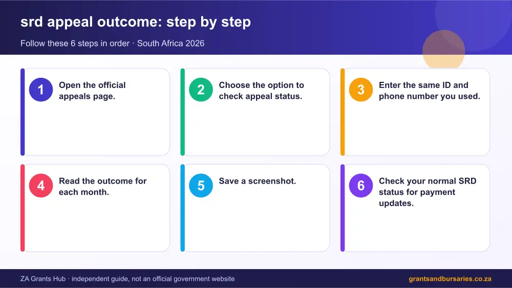 srd appeal outcome step by step guide infographic – srd appeal outcome South Africa 2026