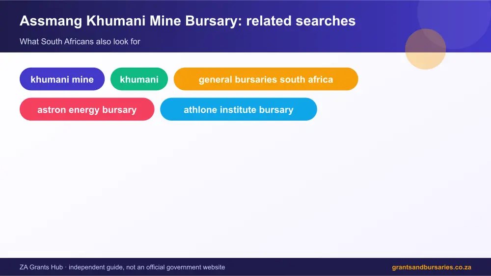 Assmang Khumani Mine Bursary related topics map infographic – assmang khumani mine bursary South Africa 2026