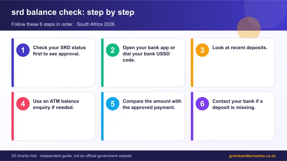 srd balance check step by step guide infographic – srd balance check South Africa 2026