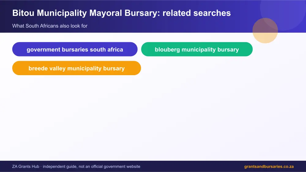 Bitou Municipality Mayoral Bursary related topics map infographic – bitou municipality mayoral bursary South Africa 2026