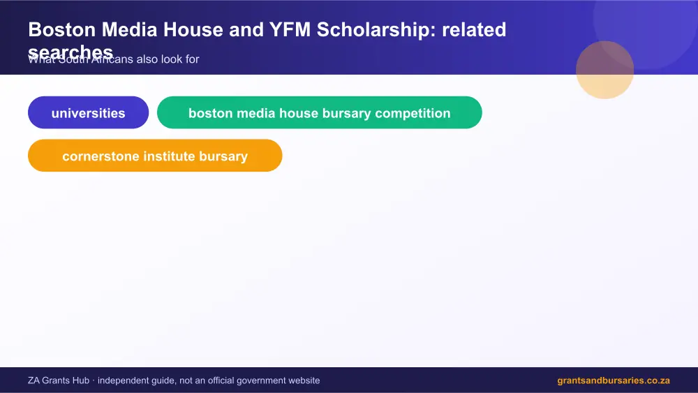 Boston Media House and YFM Scholarship related topics map infographic – boston media house and yfm scholarship South Africa 2026