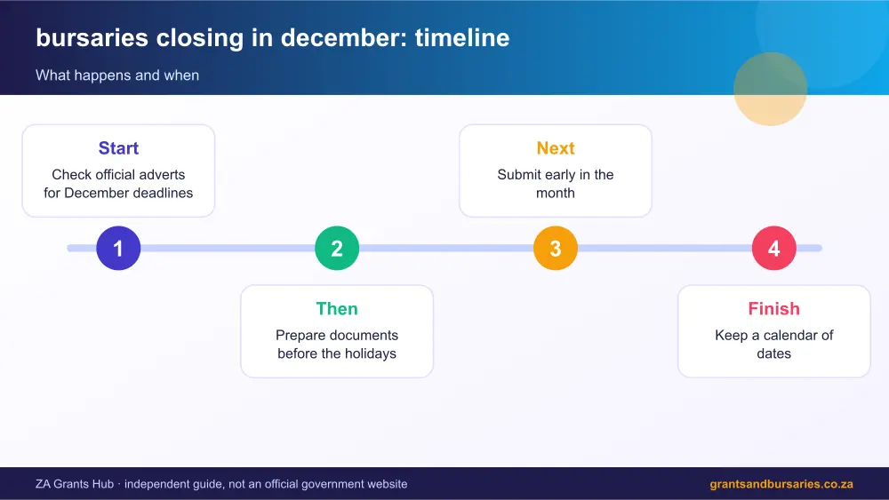 bursaries closing in december process timeline infographic – bursaries closing in december South Africa 2026