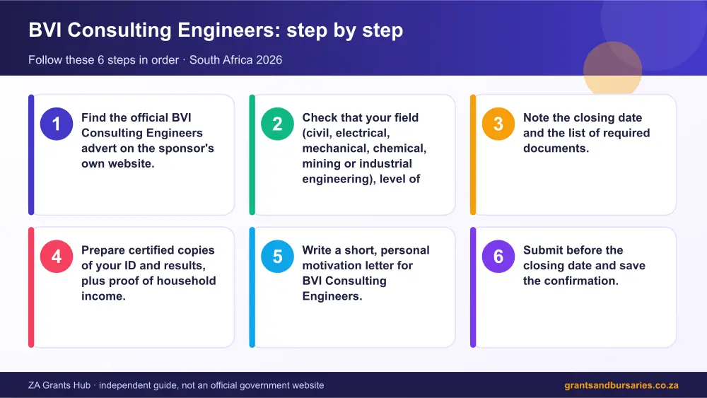 BVI Consulting Engineers step by step guide infographic – bvi consulting engineers bursary South Africa 2026