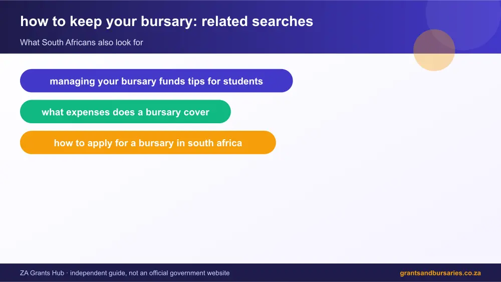 how to keep your bursary related topics map infographic – how to keep your bursary South Africa 2026
