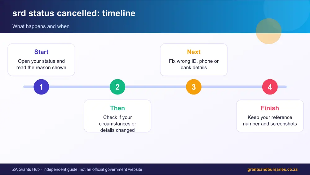 srd status cancelled process timeline infographic – srd status cancelled South Africa 2026