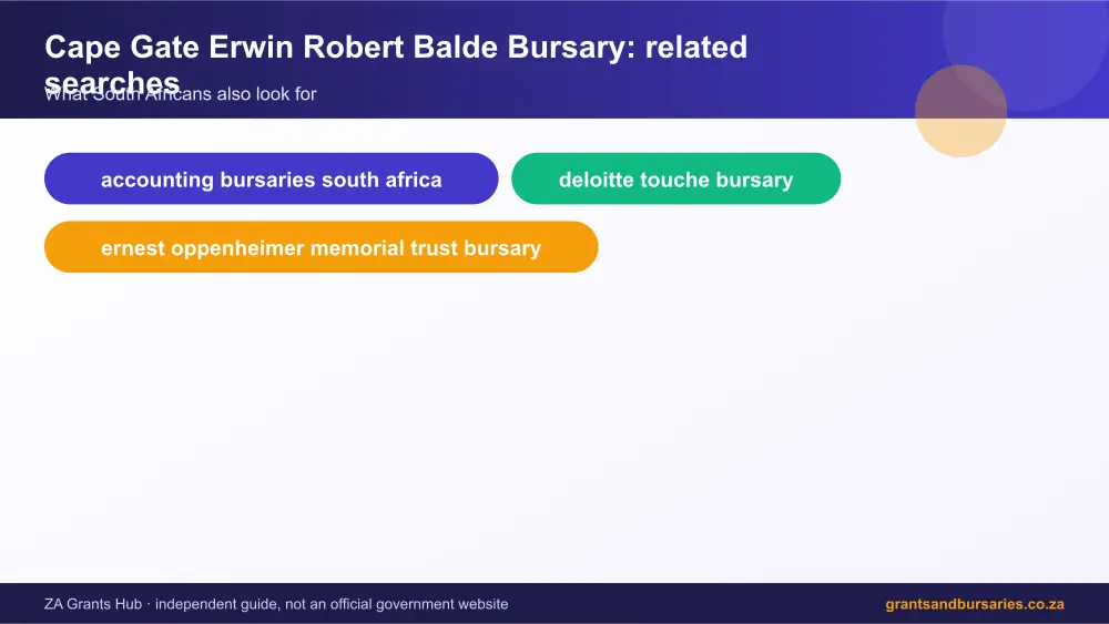 Cape Gate Erwin Robert Balde Bursary related topics map infographic – cape gate erwin robert balde bursary South Africa 2026