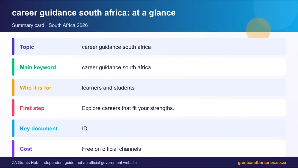 career guidance south africa at a glance summary infographic – career guidance south africa South Africa 2026