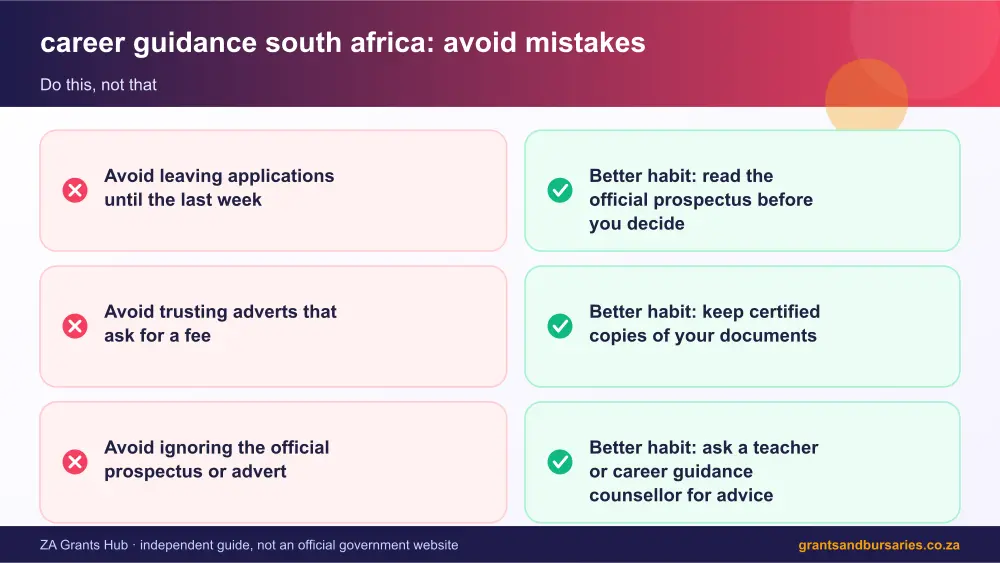 career guidance south africa mistakes to avoid and tips infographic – career guidance south africa South Africa 2026