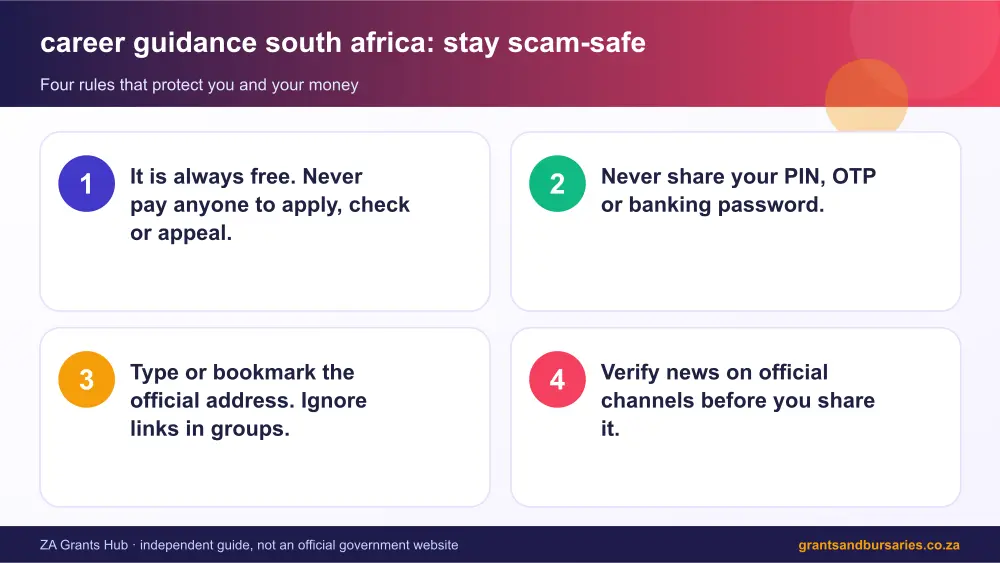 career guidance south africa stay safe from scams infographic – career guidance south africa South Africa 2026