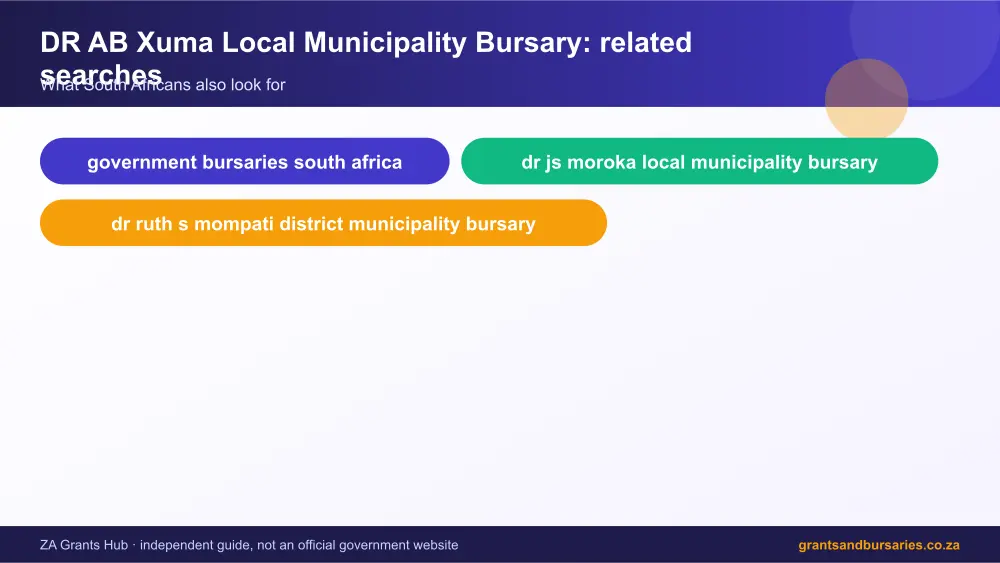 DR AB Xuma Local Municipality Bursary related topics map infographic – dr ab xuma local municipality bursary South Africa 2026
