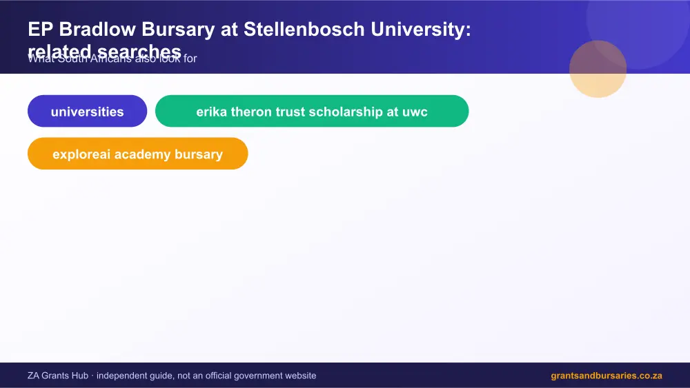 EP Bradlow Bursary at Stellenbosch University related topics map infographic – ep bradlow bursary at stellenbosch university scholarship South Africa 2026