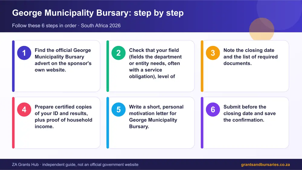 George Municipality Bursary step by step guide infographic – george municipality bursary South Africa 2026