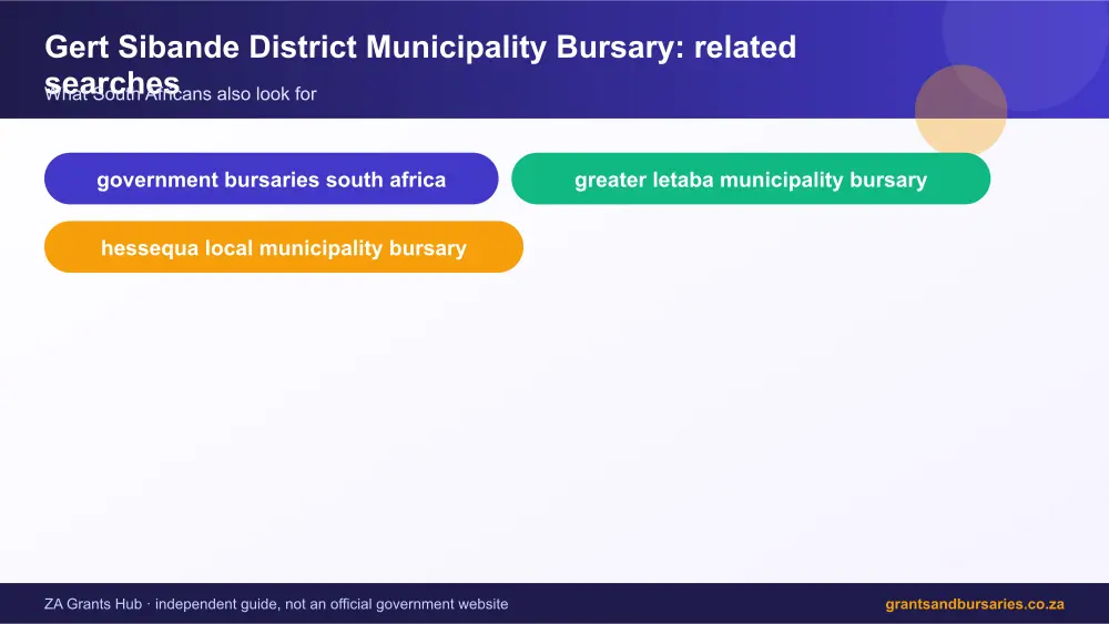 Gert Sibande District Municipality Bursary related topics map infographic – gert sibande district municipality bursary South Africa 2026