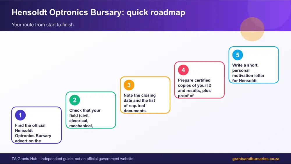 Hensoldt Optronics Bursary quick roadmap infographic – hensoldt optronics bursary South Africa 2026