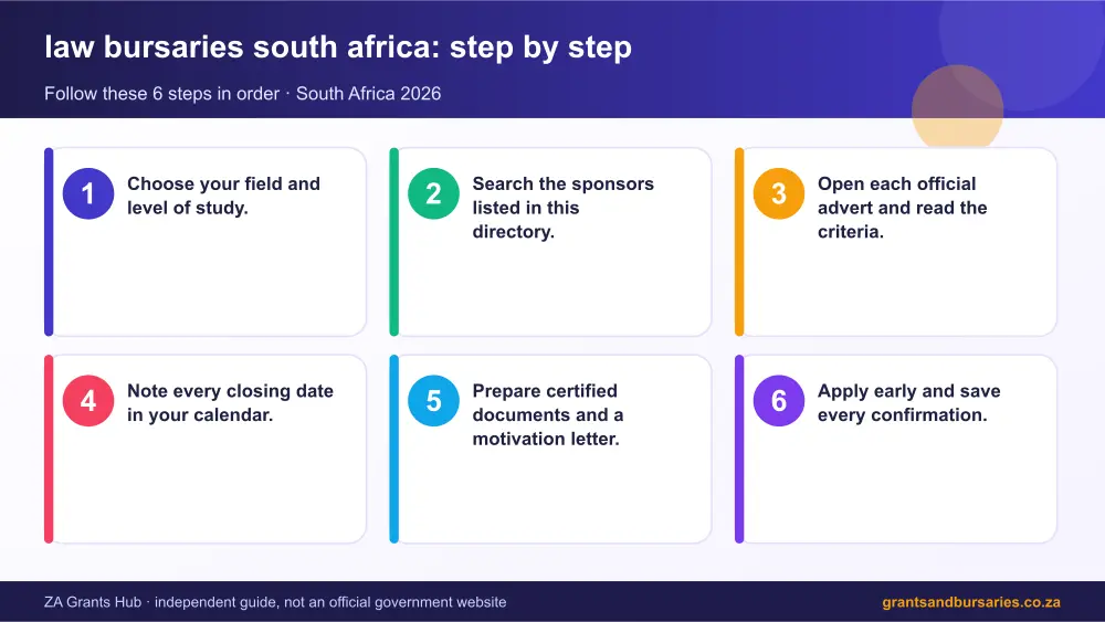 law bursaries south africa step by step guide infographic – law bursaries south africa South Africa 2026