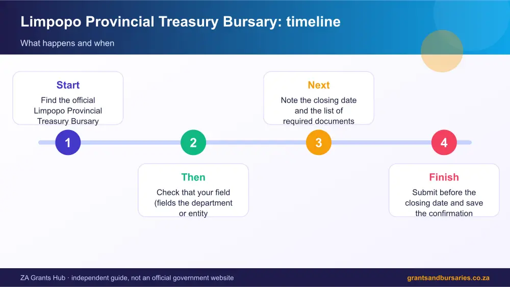 Limpopo Provincial Treasury Bursary process timeline infographic – limpopo provincial treasury bursary South Africa 2026