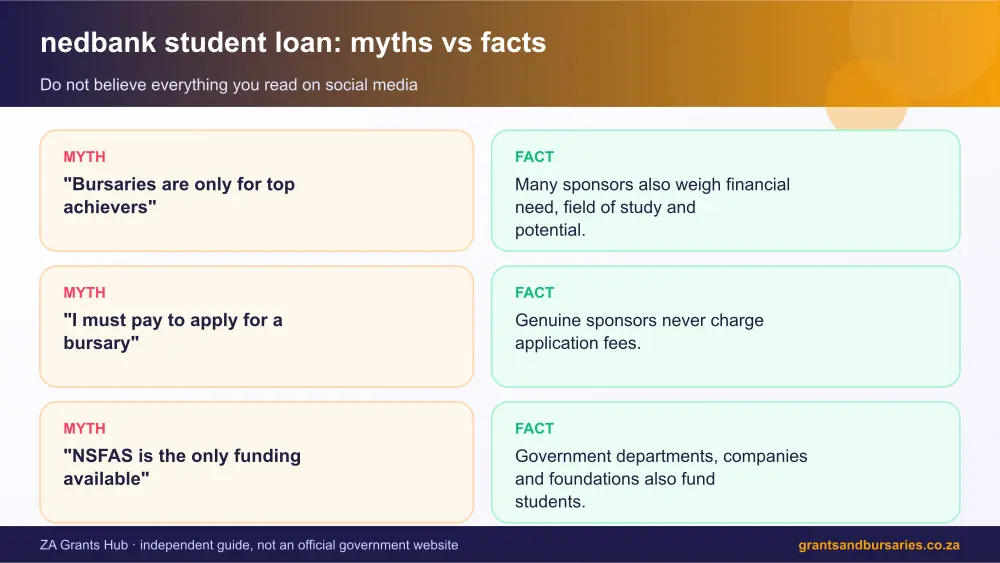 nedbank student loan myths vs facts infographic – nedbank student loan South Africa 2026
