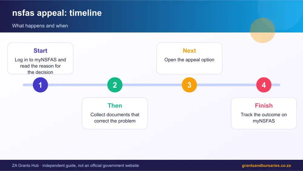 nsfas appeal process timeline infographic – nsfas appeal South Africa 2026