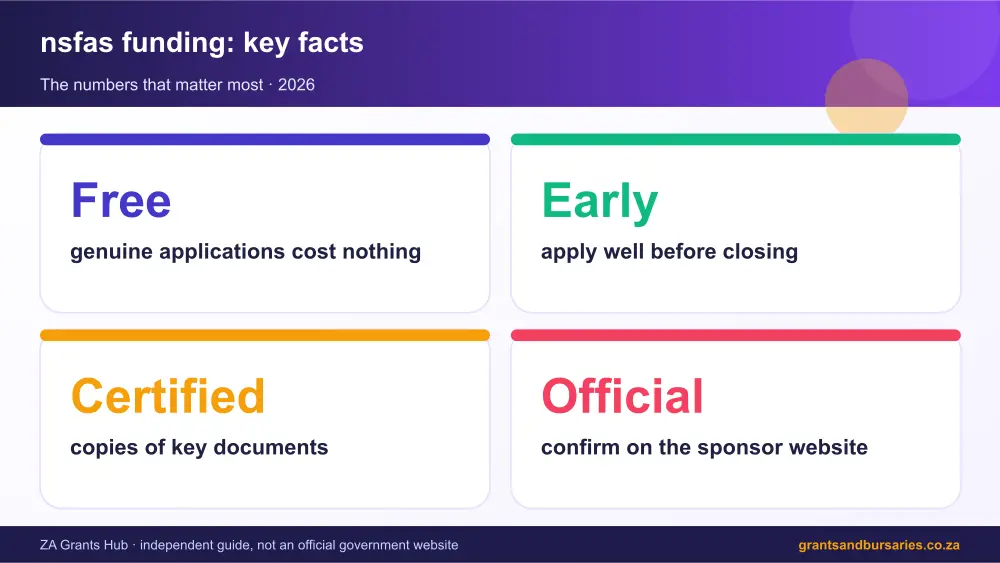 nsfas funding key facts at a glance infographic – nsfas funding South Africa 2026
