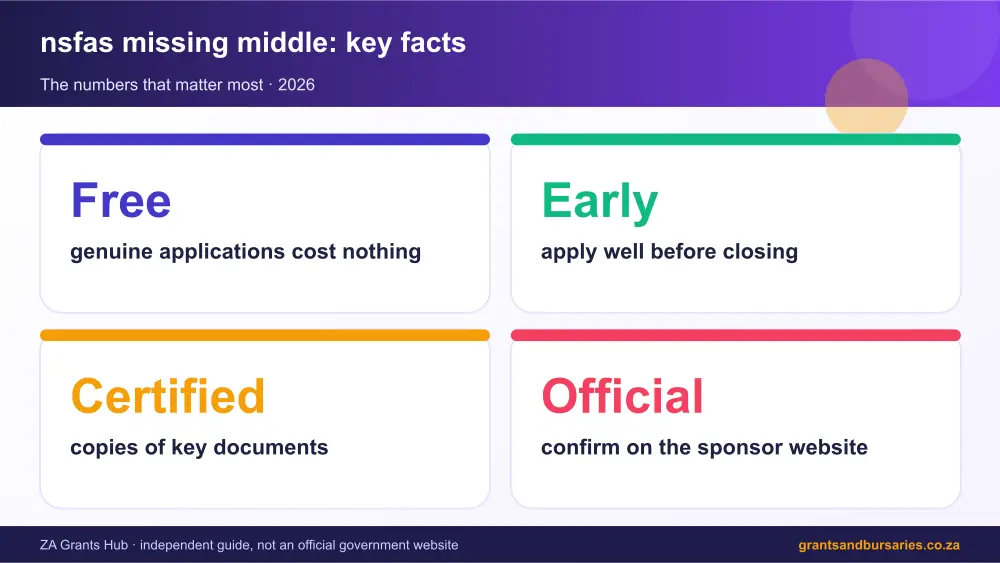 nsfas missing middle key facts at a glance infographic – nsfas missing middle South Africa 2026