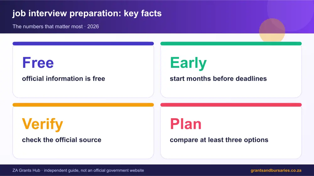 job interview preparation key facts at a glance infographic – job interview preparation South Africa 2026