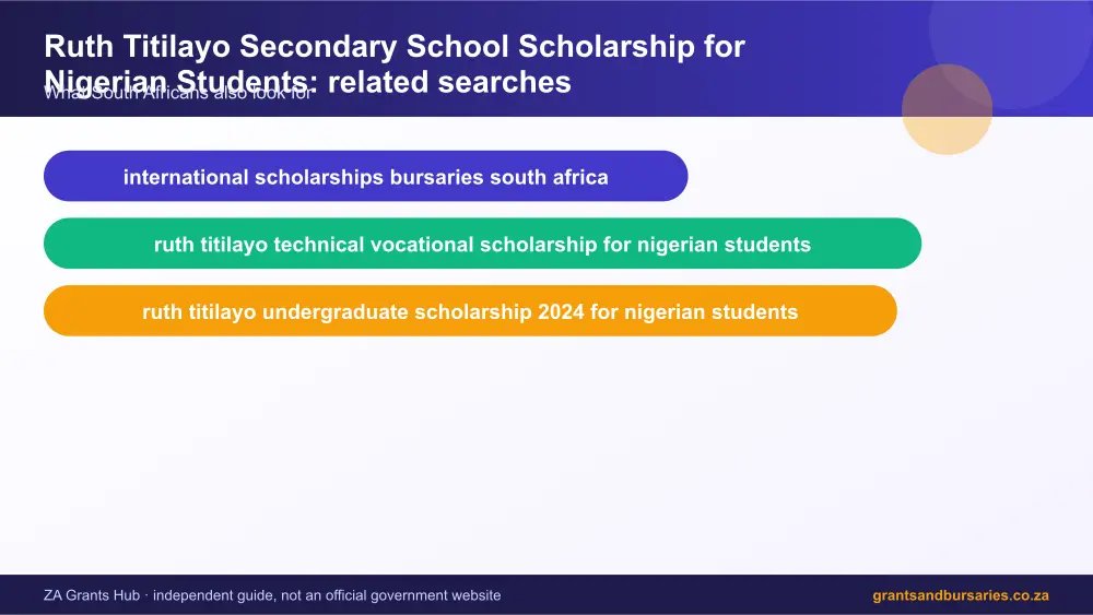Ruth Titilayo Secondary School Scholarship for Nigerian Students related topics map infographic – ruth titilayo secondary school scholarship for nigerian students South Africa 2026