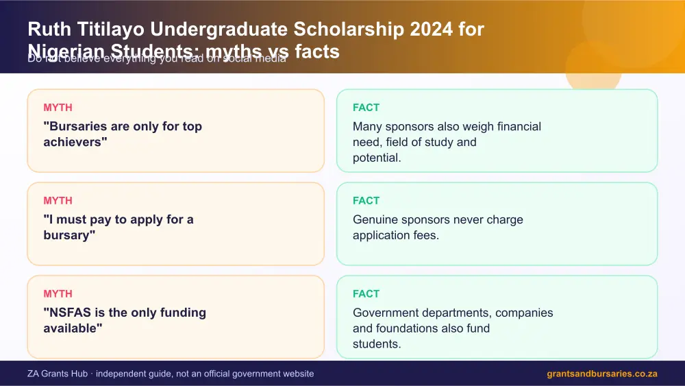 Ruth Titilayo Undergraduate Scholarship 2024 for Nigerian Students myths vs facts infographic – ruth titilayo undergraduate scholarship 2024 for nigerian students South Africa 2026