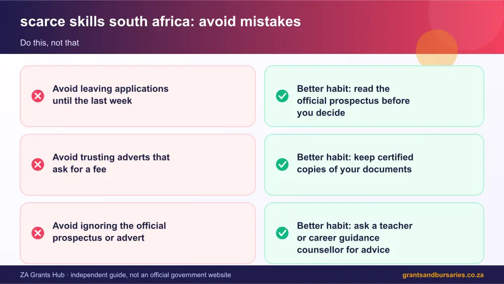 scarce skills south africa mistakes to avoid and tips infographic – scarce skills south africa South Africa 2026