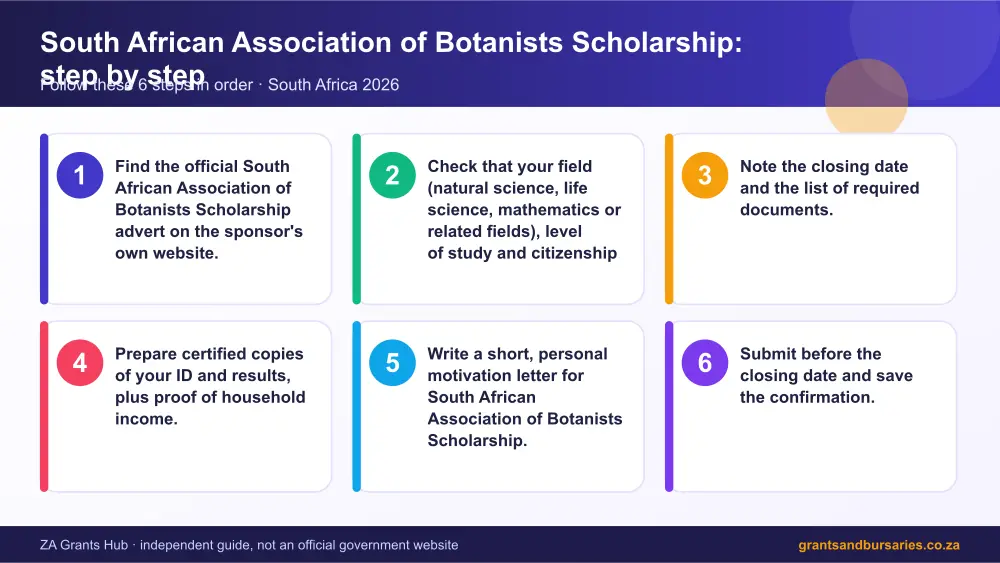 South African Association of Botanists Scholarship step by step guide infographic – saab bursary South Africa 2026