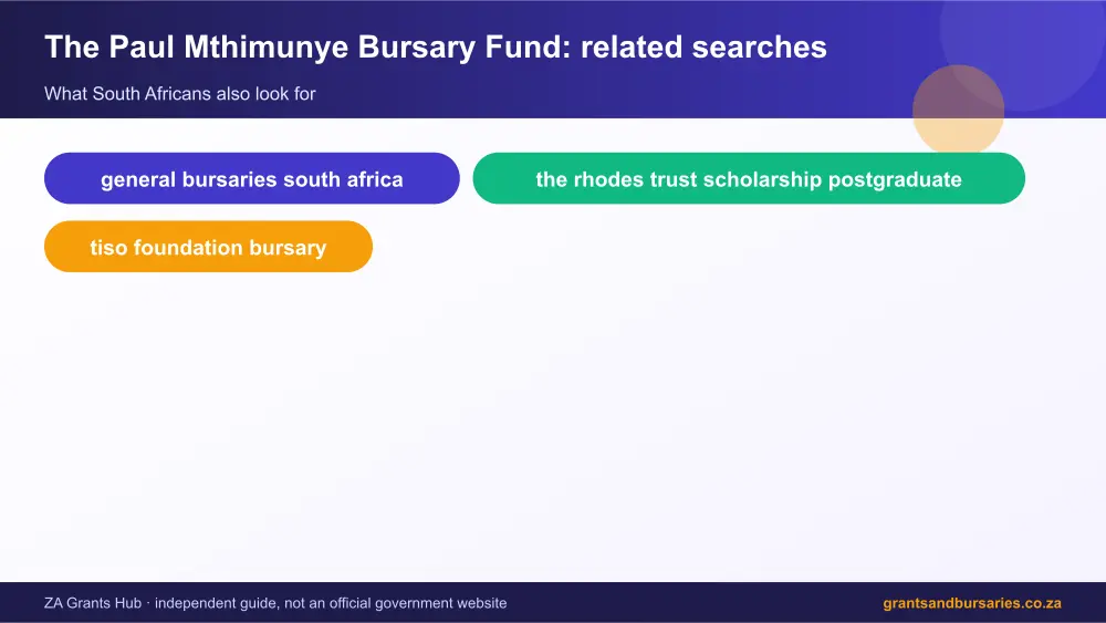 The Paul Mthimunye Bursary Fund related topics map infographic – the paul mthimunye bursary fund South Africa 2026