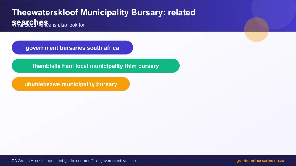 Theewaterskloof Municipality Bursary related topics map infographic – theewaterskloof municipality bursary South Africa 2026