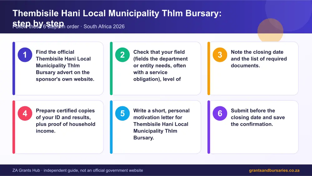 Thembisile Hani Local Municipality Thlm Bursary step by step guide infographic – thembisile hani local municipality thlm bursary South Africa 2026