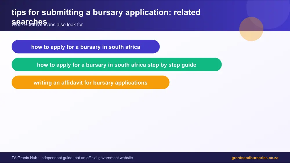 tips for submitting a bursary application related topics map infographic – tips for submitting a bursary application South Africa 2026