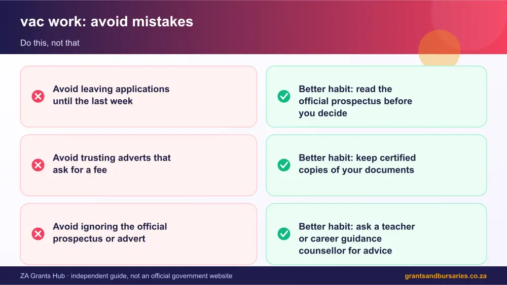vac work mistakes to avoid and tips infographic – vac work South Africa 2026